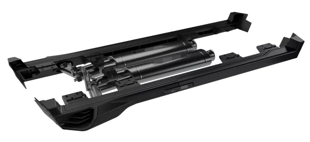 Электроприводные пороги с выхлопной системой для Mercedes-Benz G-Class W463 2018+ Мерседес Гелик гелентваген