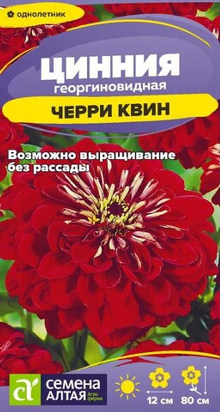 Цинния Черри Квин георгиноцветковая 0,2г (Семена Алтая)