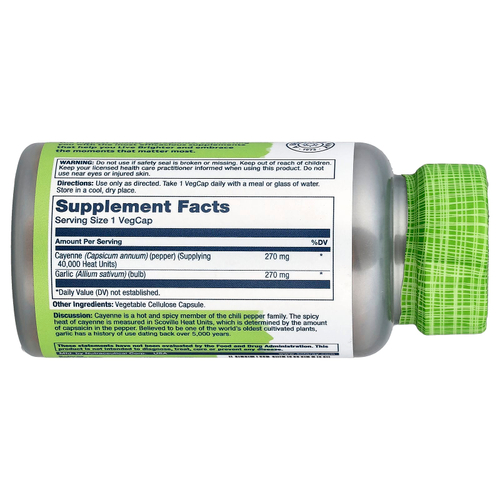 Solaray, True Herbs, кайенский чеснок, 100 растительных капсул