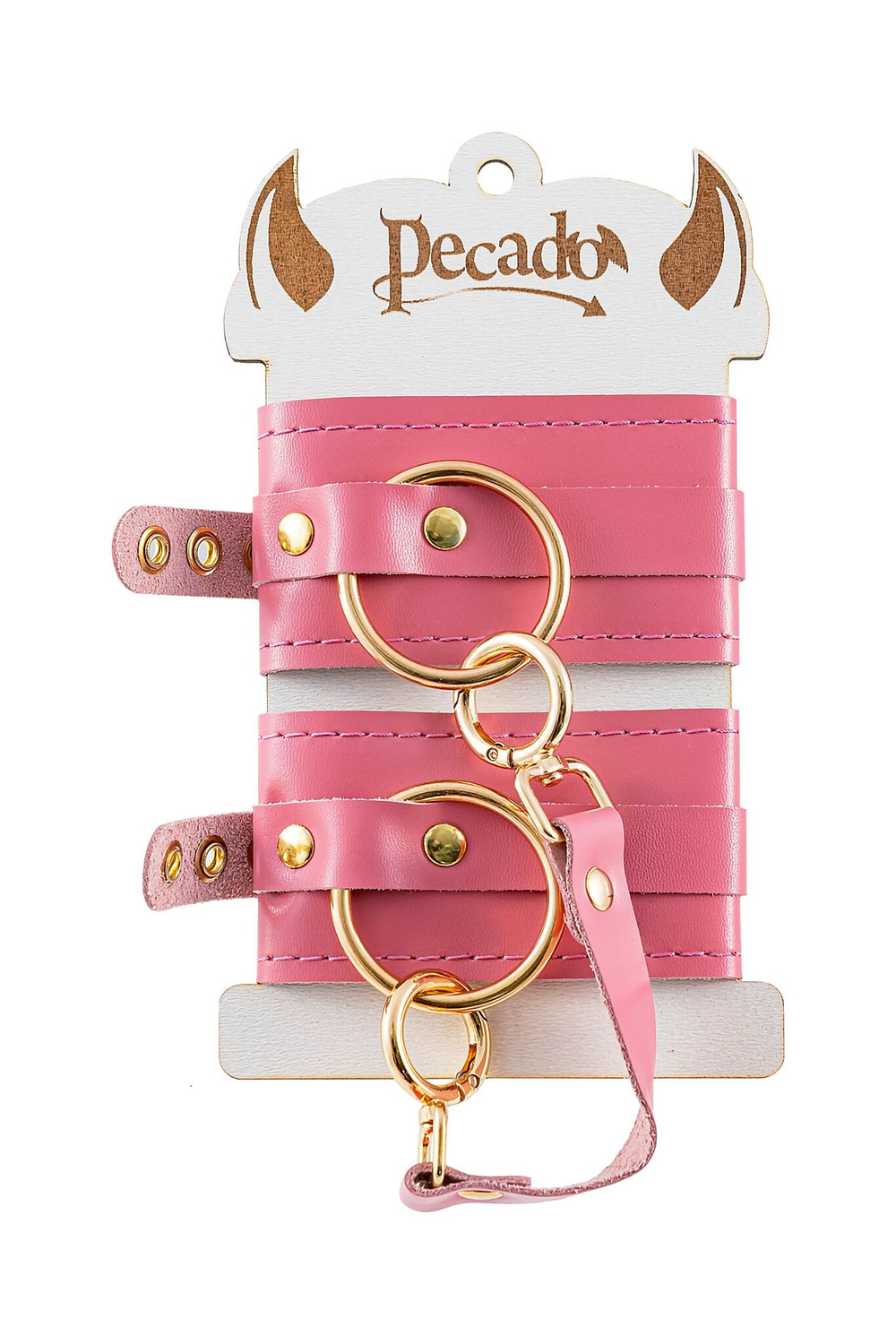 Розовые однослойные кожаные оковы (Цвет: розовый)