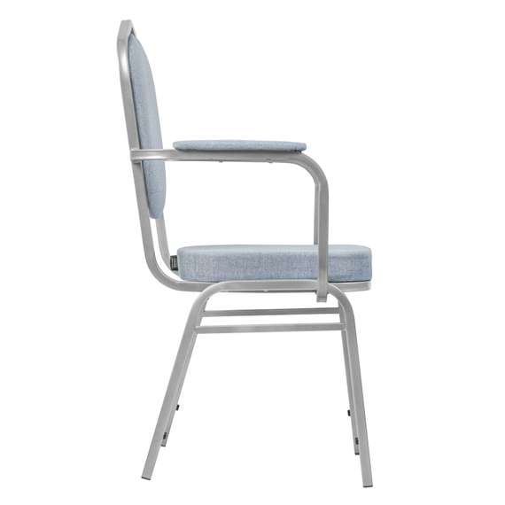 Стул Хит 20мм с подлокотниками, серебро, Рогожка Romeo 09