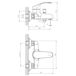 Смеситель DECOROOM DR71035 одноручный  для ванны с коротким изливом