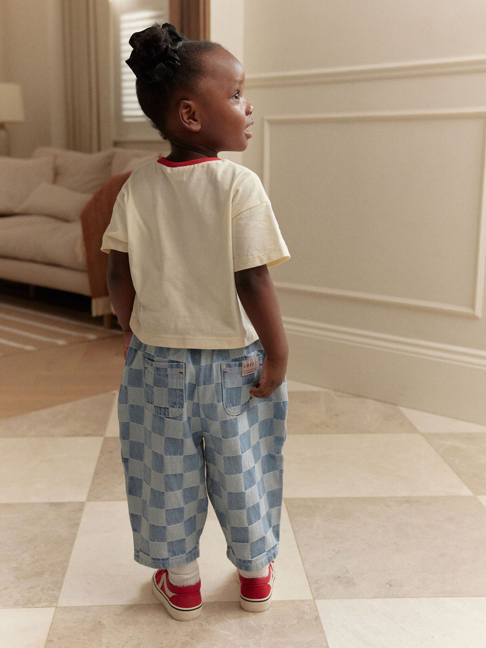 Футболка и джинсы в комплекте для девочки Next AD6-361, Молочный, Голубой