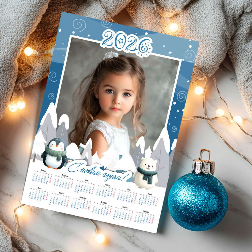 PSD-Шаблон календаря "Зимний"