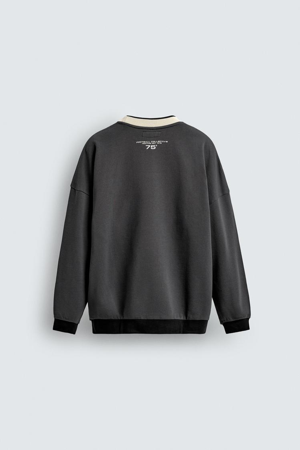 ZARA ТОЛСТОВКА С ЦВЕТНЫМИ БЛОКАМИ И ПРИНТОМ, АНТРАЦИТОВО-СРЫЙ