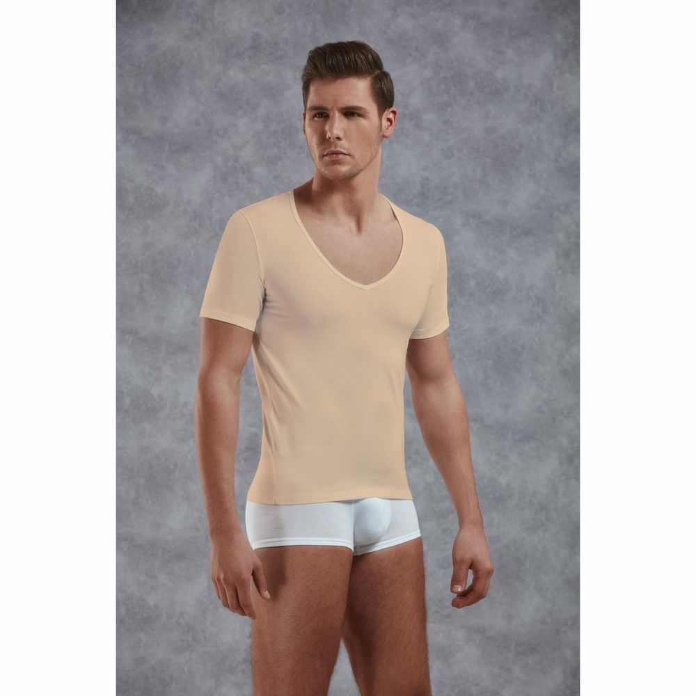 Мужская футболка бежевая Doreanse 2820