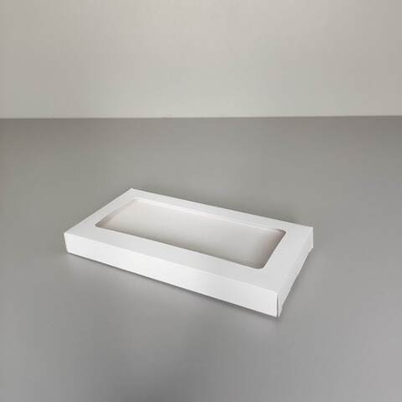 Коробка для плитки шоколада с окном белая 16,5х8,5х1,5 см