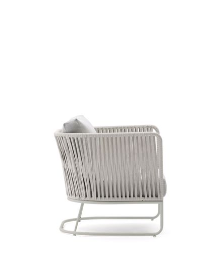 Уличное кресло Saconca из веревочного шнура и серой оцинкованной стали La Forma Испания 