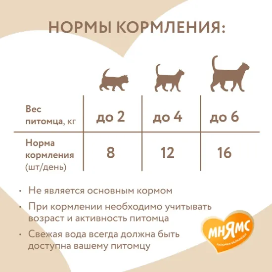 Мнямс хрустящие подушечки Здоровье и красота, с лососем 60 гр