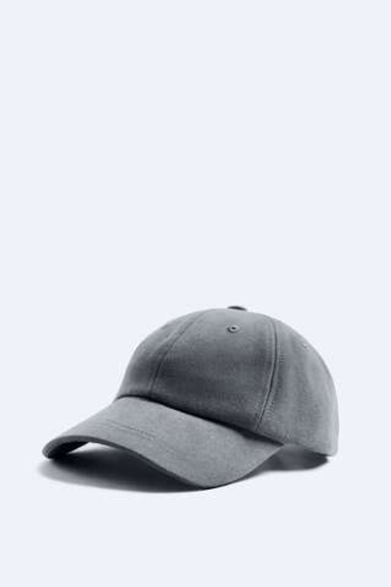 ZARA КЕПКА SOFT С КОРОТКИМ КОЗЫРЬКОМ, ТЕМНО-СЕРЫЙ