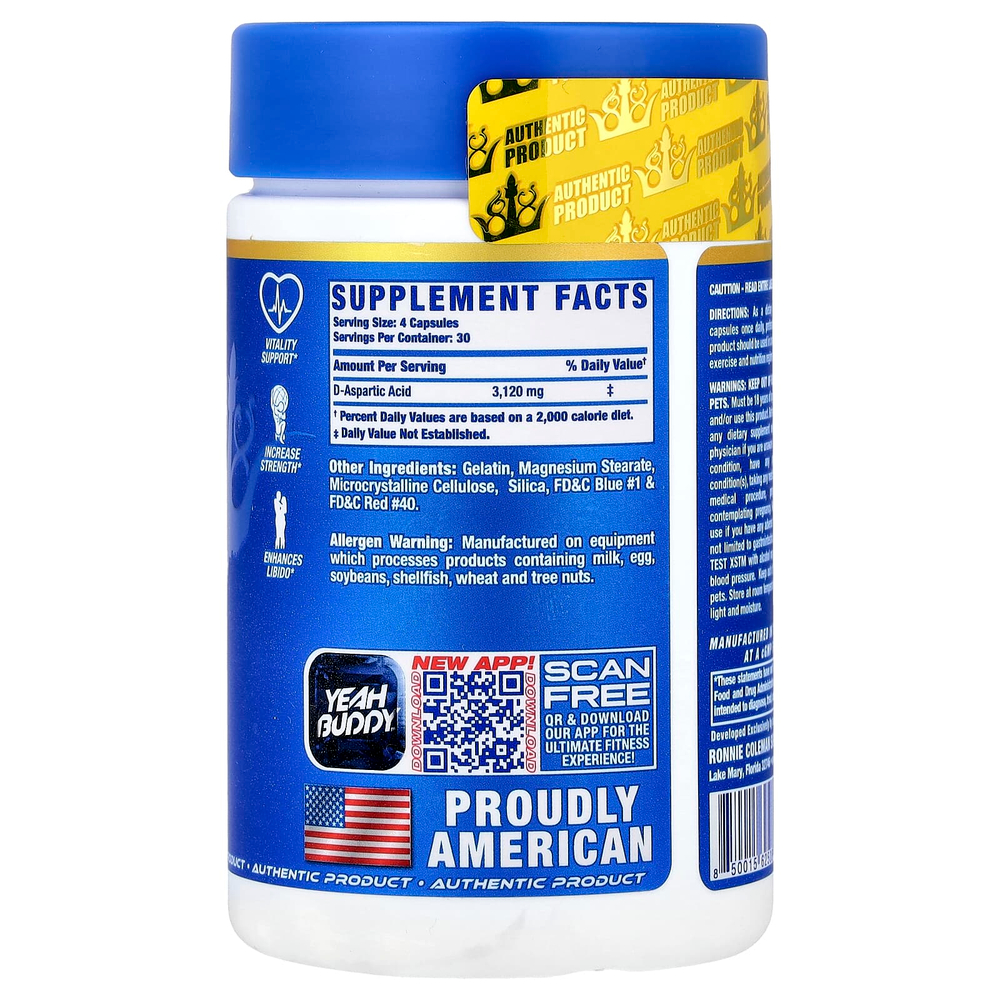 Ronnie Coleman, Vital Series, Test Health™, 120 капсул (780 мг в 1 капсуле)