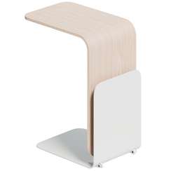 Журнальный столик Stolik 90, дуб беленый/белый