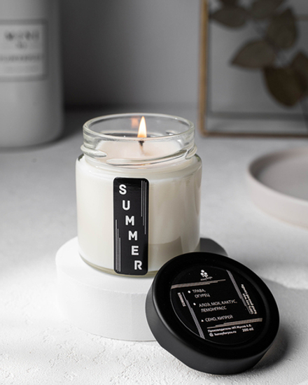 Свеча ароматическая интерьерная из натурального соевого воска HoneyForYou Summer