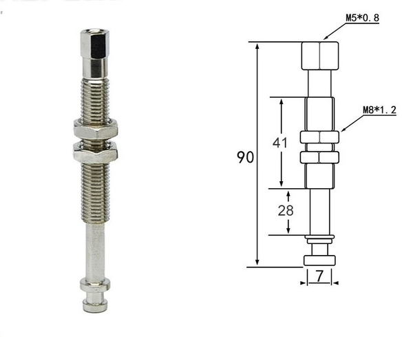 M8-l90 (flat head) can rotate metal tools