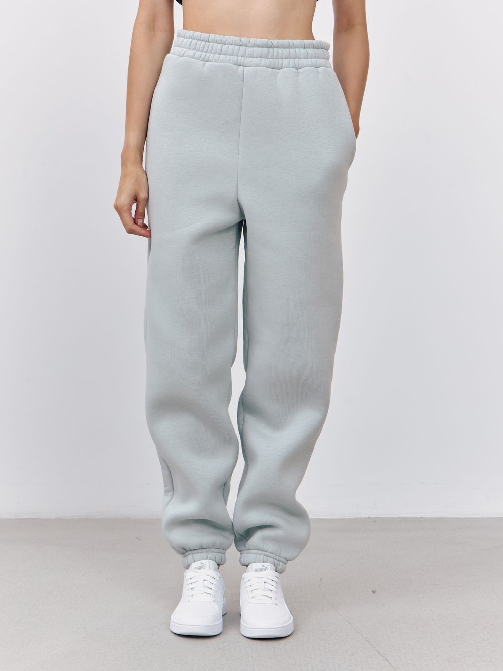 Брюки женские с начесом (светло-серый)