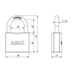 Замок навесной PD-0150 MS 3 key англ./коробка
