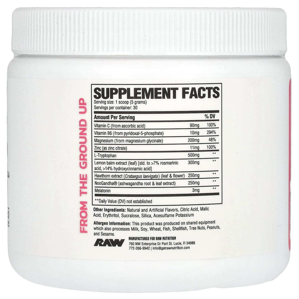 Raw Nutrition, Sleep, с клубникой и киви, 150 г (5,29 унции)