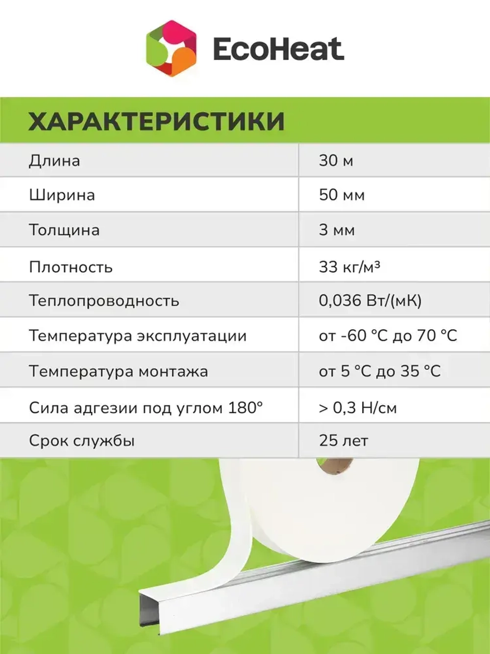 Уплотнительная демпферная монтажная лента ДИХТУНГСБАНД самоклеящаяся 50 мм х 30 м