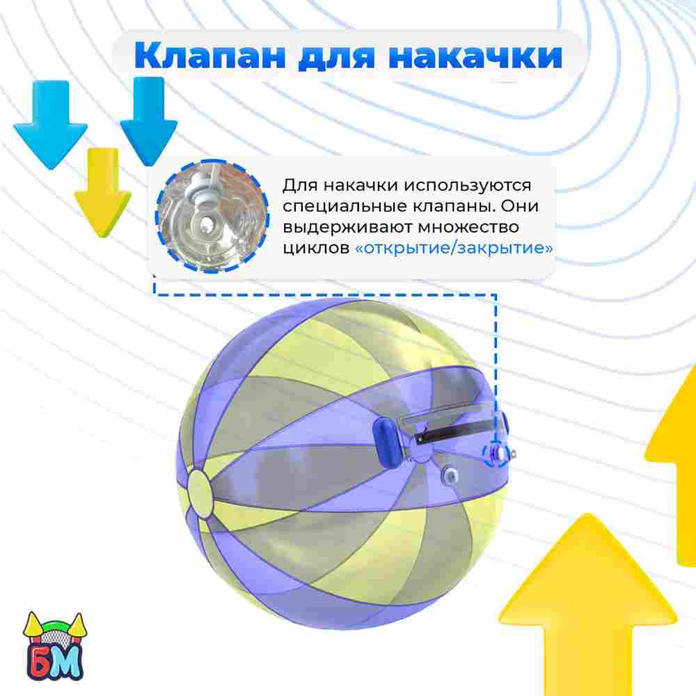 Аттракцион Водный шар ПВХ «Желто-голубой» 2*2*2 м