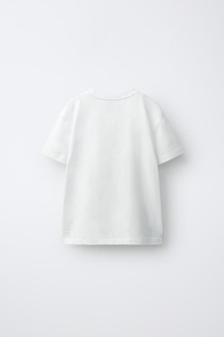 ZARA ФУТБОЛКА С БЛЕСТЯЩЕЙ ЦИФРОЙ, БЕЛЫЙ