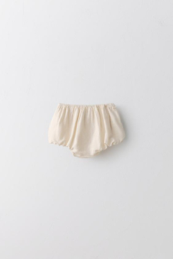 ZARA ТРУСЫ ИЗ ХЛОПКА И ЛЬНА - LIMITED EDITION, СВЕТЛО-БЕЖЕВЫЙ