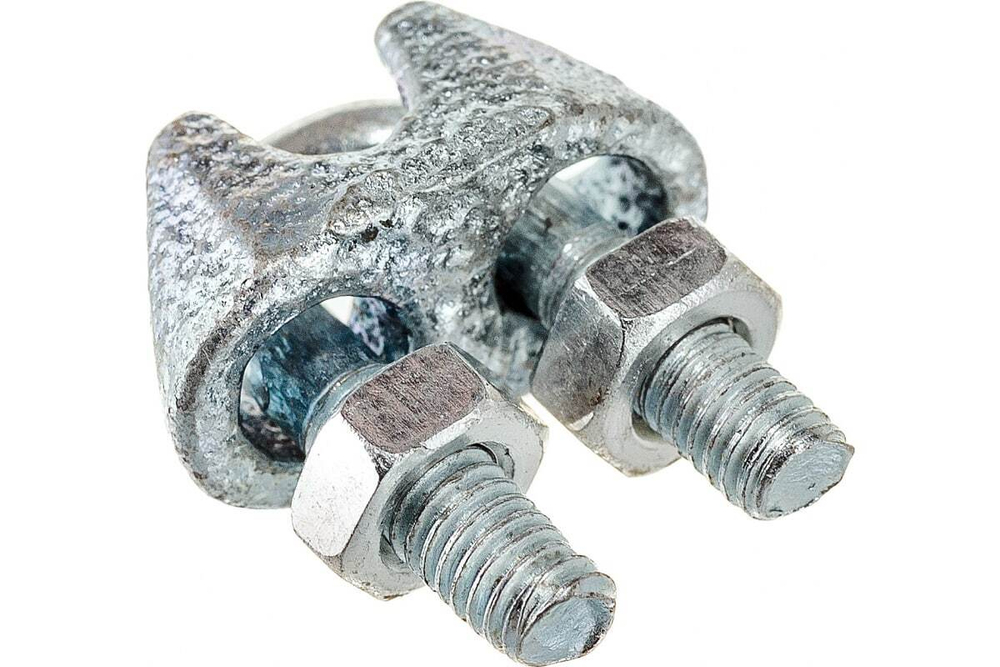 ЗАЖИМ ТРОСА СТРОЙБАТ DIN 741  3ММ (БЕЛЫЙ ЦИНК 2 ШТ)