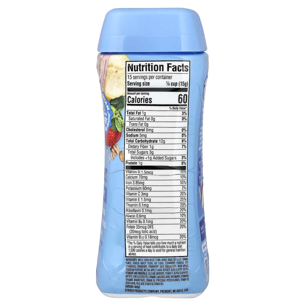Gerber, Cereal for Toddler, Grain & Grow, Hearty Bits MultiGrain, от 12 месяцев, банан, яблоко и клубника, 227 г (8 унций)
