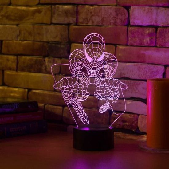 Лампа Человек паук с иллюзией 3D
