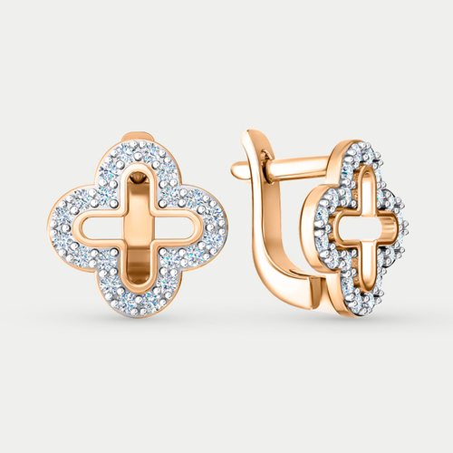 Серьги золотые с фианитом