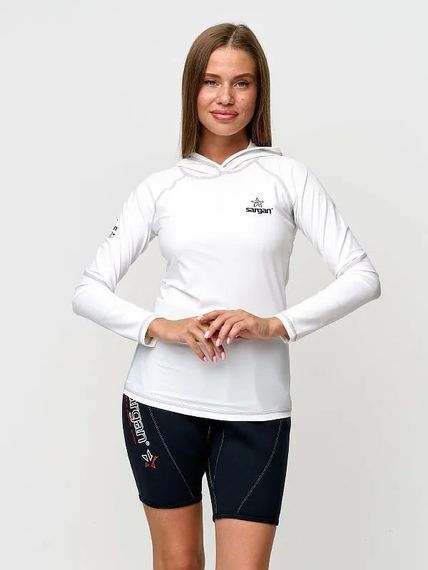 Футболка рашгард лонгслив Sargan Скелетон-Сап Худи UPF 50+ белый