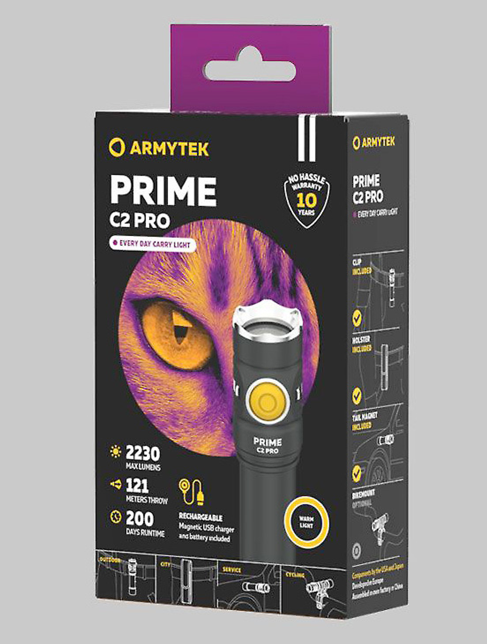 Фонарь Armytek Prime C2 Pro Magnet USB (теплый свет) F08101W