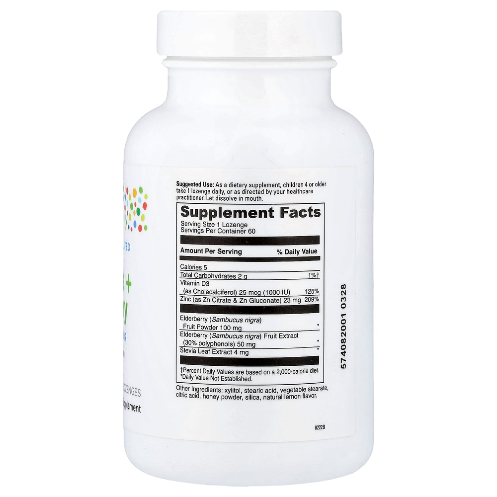 Little DaVinci, Immuni-Z +, бузина, натуральный лимон, 60 пастилок