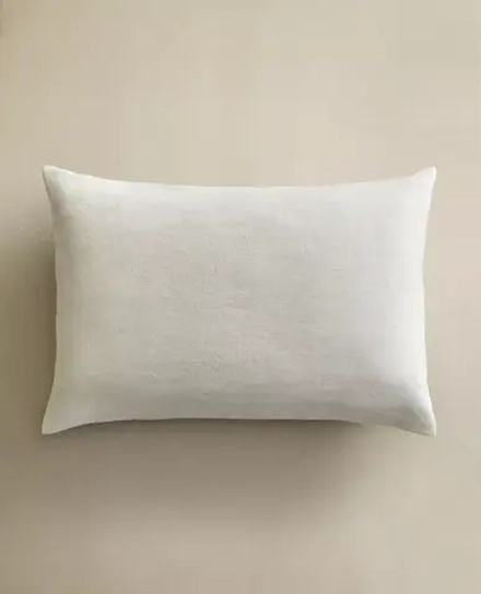 ZARA HOME ЛЬНЯНАЯ НАВОЛОЧКА ДЛЯ ДЕКОРАТИВНОЙ ПОДУШКИ, ЖЕЛТОВАТО-БЕЛЫЙ