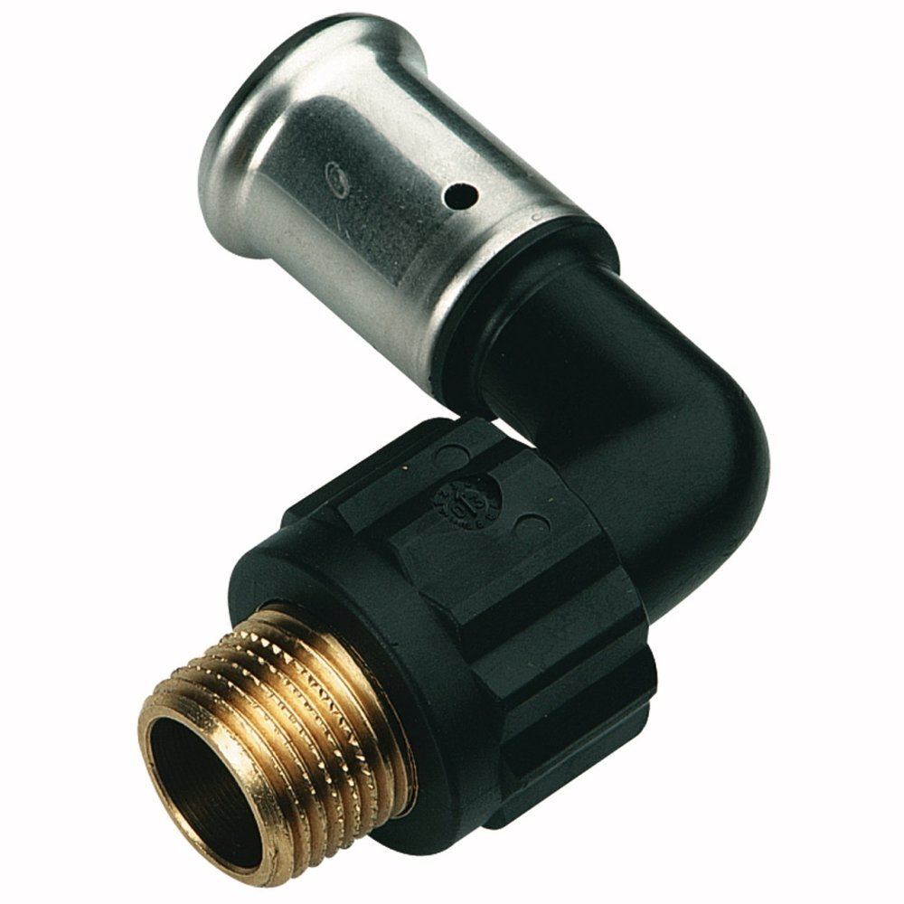 Прессугол 16х1/2 ВР (черный пластик)