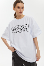 Футболка коллаб граффити (белый)