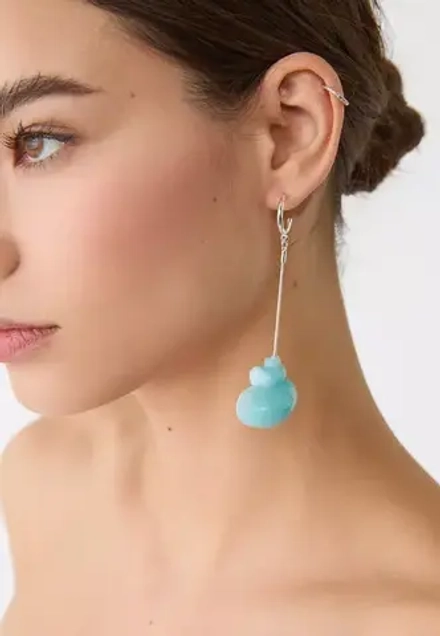 STRADIVARIUS Серьги в виде ракушек, небесно-голубой
