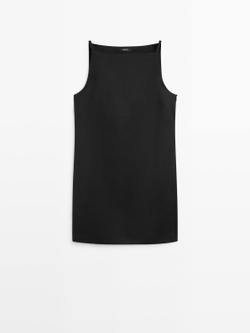 Massimo Dutti Струящееся мини-платье, черный