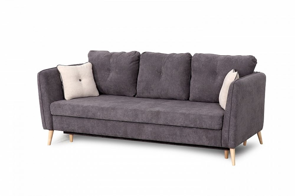 Прямой диван-кровать Анталия 2 серого цвета