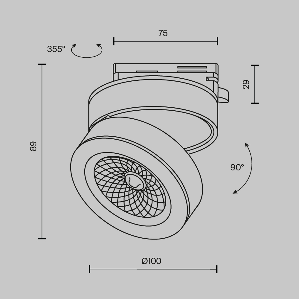 Трековый светильник Technical TR006-1-12W3K-W4K