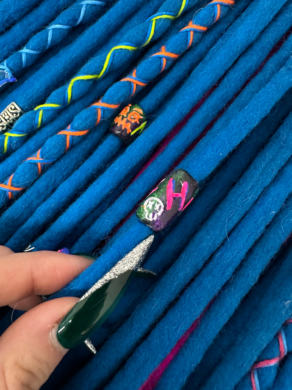 «Джинкс из Аркейн» войлочные дреды с удлинением из термоволокна 115см