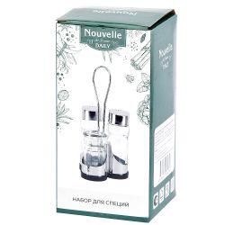 Набор для специй солонка, перечница, баночка для зубочисток на подставке