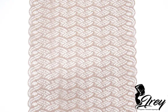 1352 Кружево эластичное 18,5 см, Италия, кофе с молоком