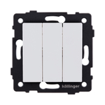 Выключатель 3-клавишный 10А/250В, белый матовый Kollinger REA-S-012WM для Aspekt, Eleganz, Reflex