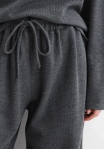 Костюм в пижамном стиле (брюки, лонгслив), цвет серый меланж