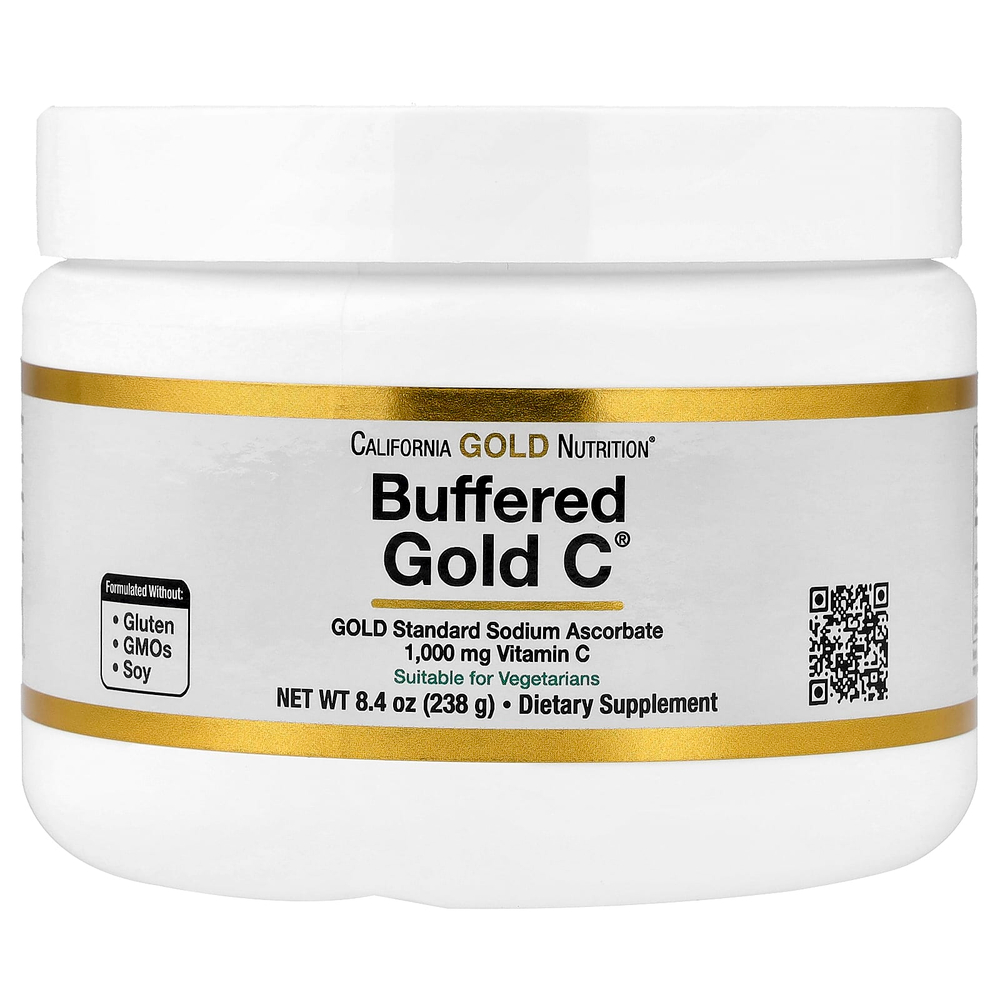 California Gold Nutrition, Buffered Gold C®, некислый витамин C в порошке, аскорбат натрия, 238 г (8,4 унции)