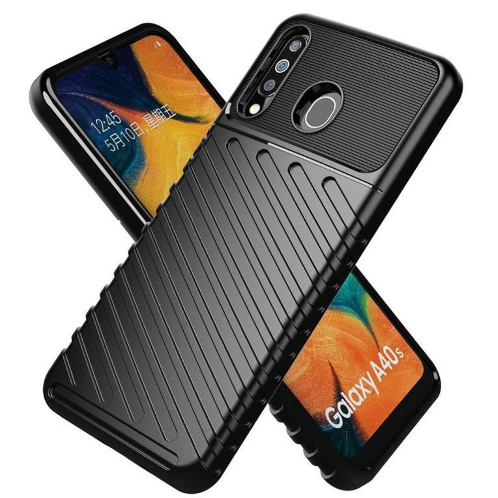 Чехол для Samsung Galaxy A40S (Galaxy M30) цвет Black (черный), серия Onyx от Caseport