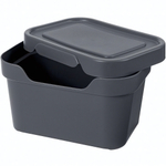 Ящик с крышкой универсальный "luxe", 189х132х110 мм, 1,9л (серый)