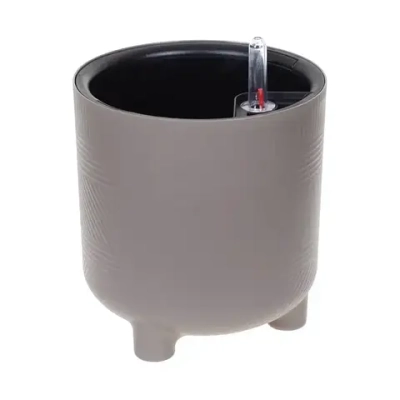 Кашпо ШЭНК D180мм 3,6л с вставкой и с автополивом французcкий серый