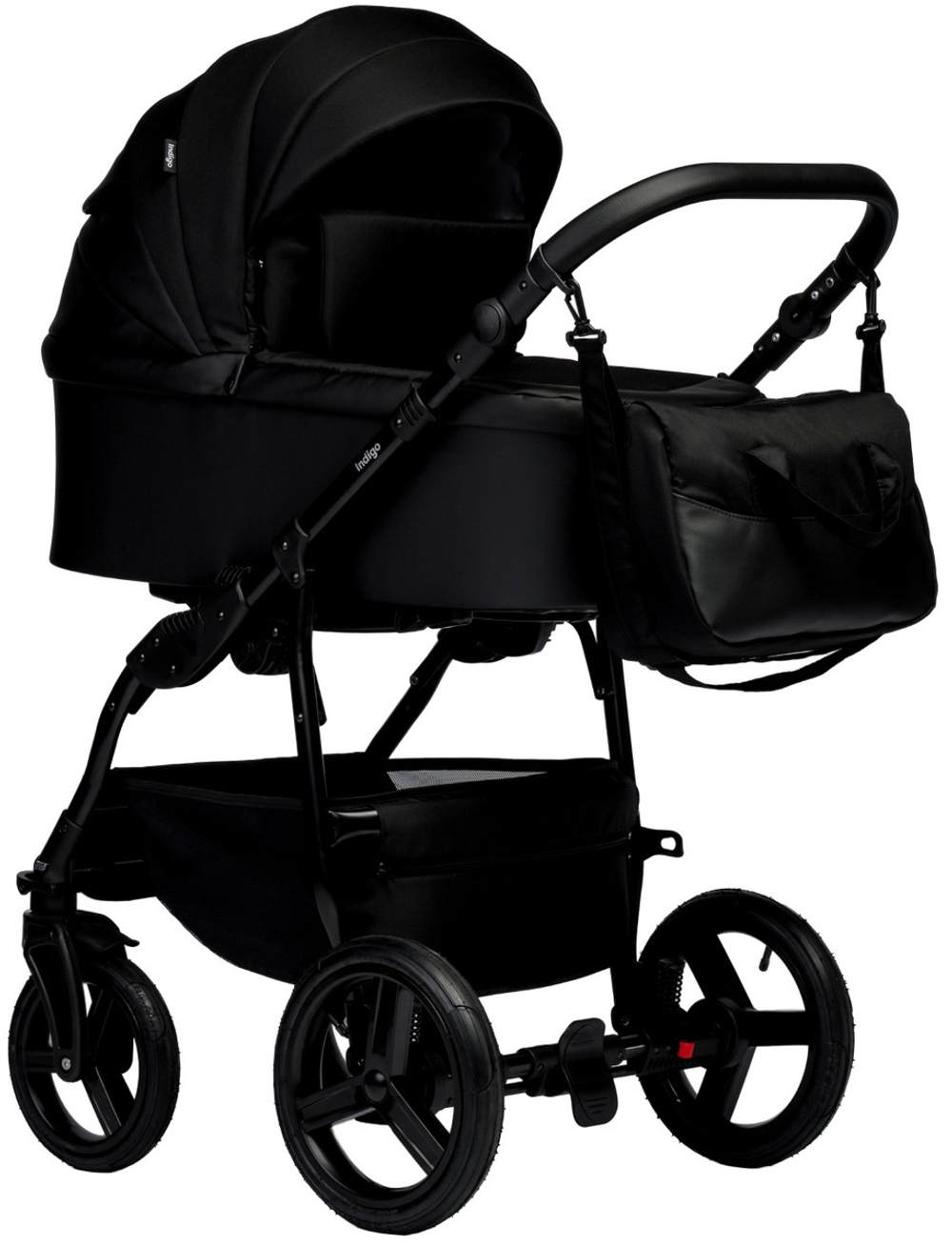 Детская коляска Indigo Impulse Eco 3 в 1 с автокреслом Avionaut Cosmo Beige Ie08 черная кожа/черный