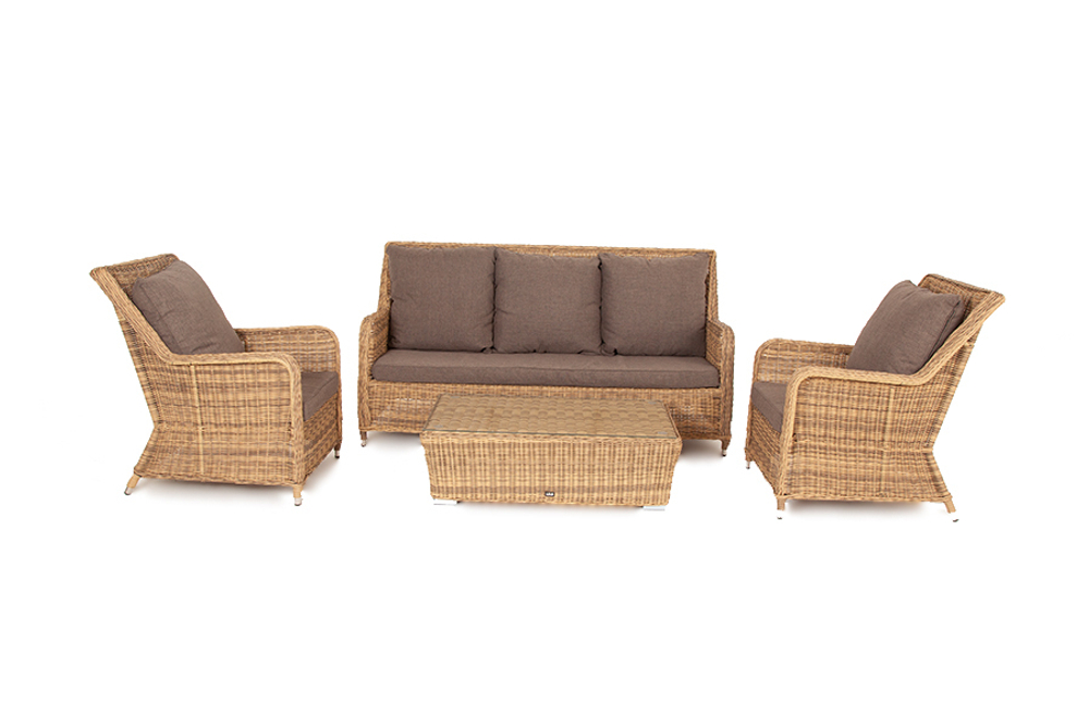 "Гляссе" лаунж-зона из искусственного ротанга, цвет соломенный